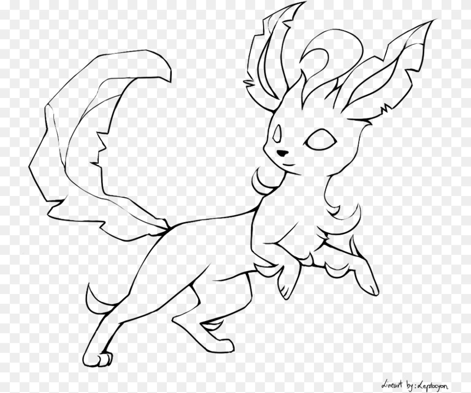 Pokemon Lineart Leafeon For On Ayoqqorg Pokemon Coloring Pages Leafeon, Gray Free Png Download