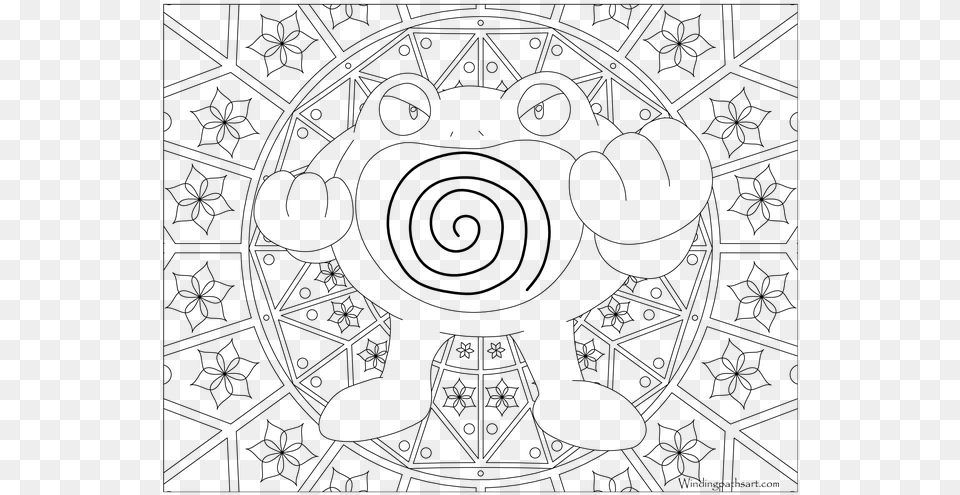 Pokemon Mandala Coloring Pages, Gray Png