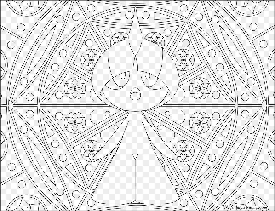 Pokemon Mandala Coloring Pages, Gray Free Png