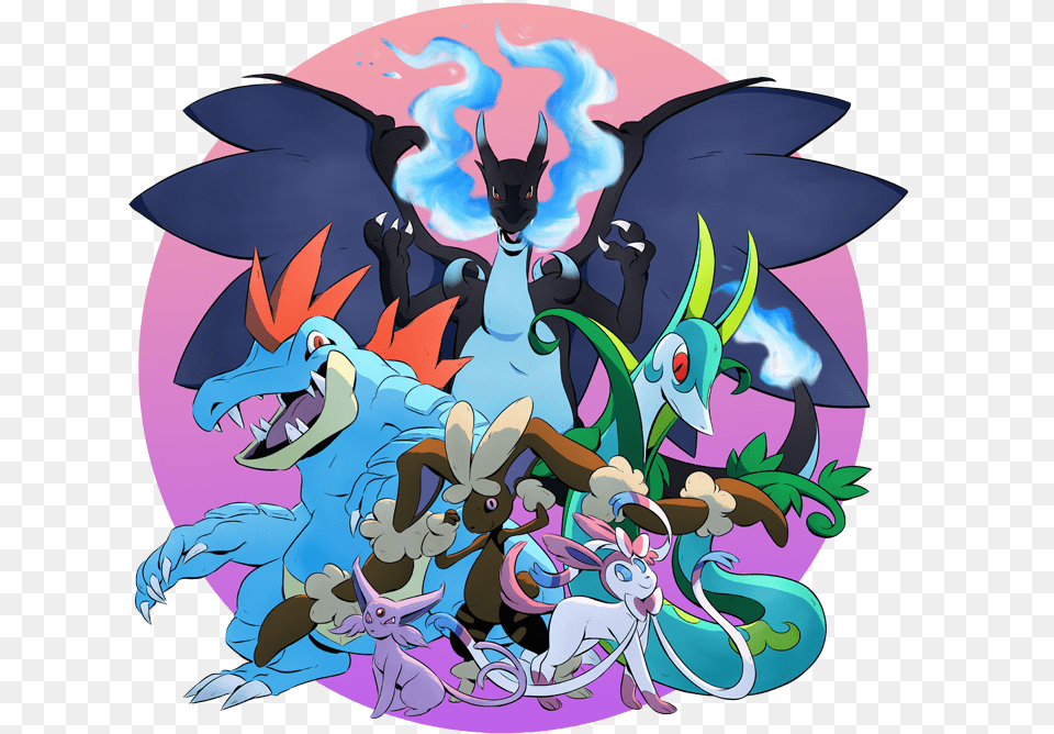 Pokemon Mega Charizard X Team, Art, Dragon Png