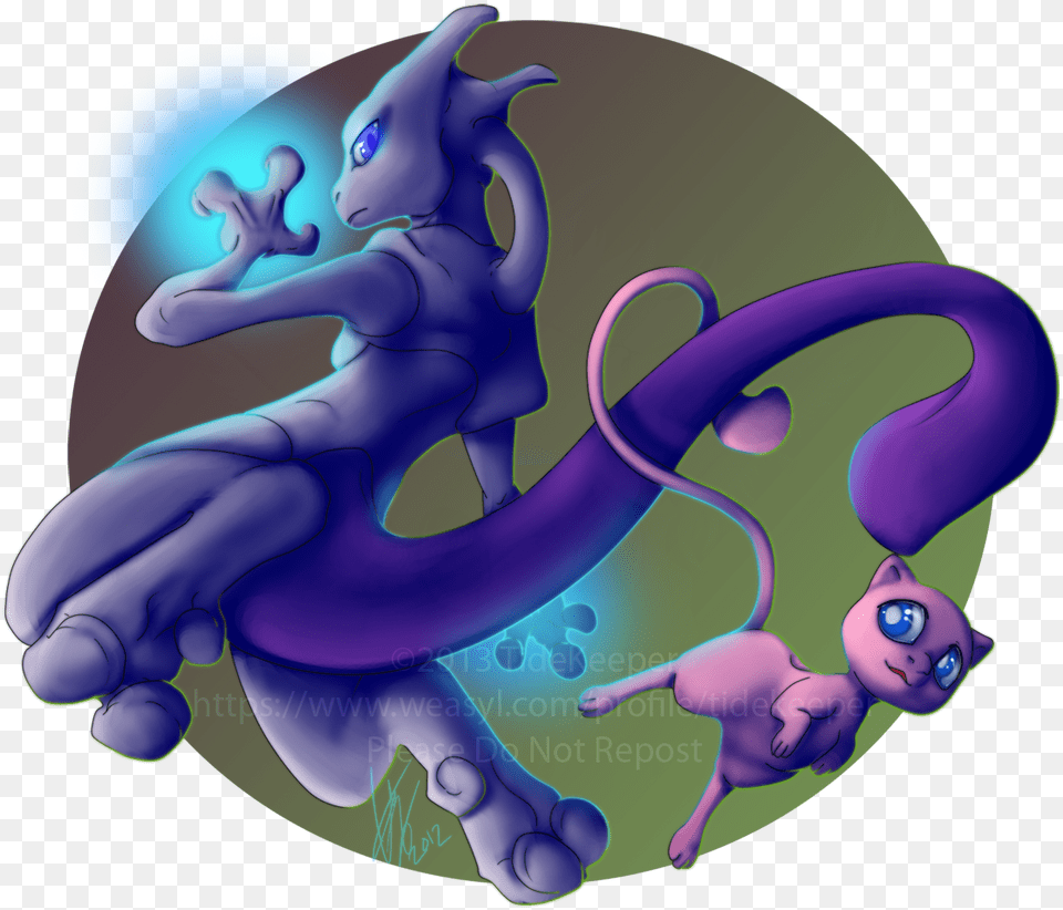 Pokemon Mewtwo And Mew U2014 Weasyl Cartoon, Dragon Png Image