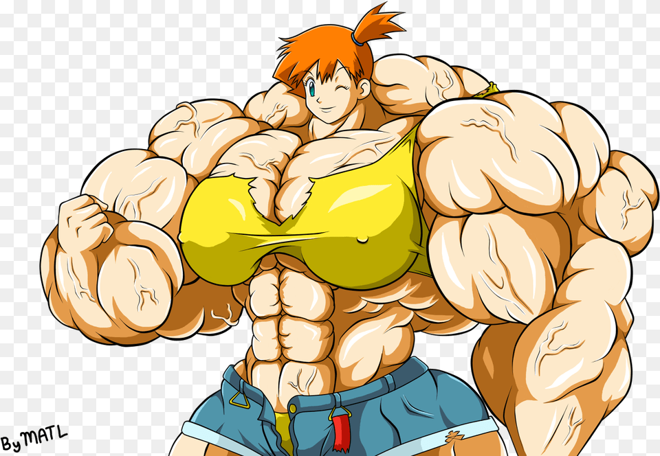 Pokemon Misty Muscle Image With No Ash Mom Mr Mime, Book, Comics, Publication, Face Free Png