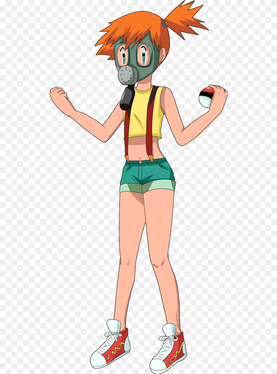 Pokemon Misty Surgical Mask Image Pokemon Misty, Book, Publication, Person, Shorts Free Png