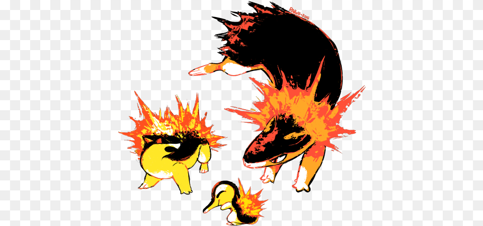 Pokemon My Art Fire Cyndaquil Typhlosion Quilava Raiwii U2022 Typhlosion Art, Animal, Bird, Flame, Adult Png Image