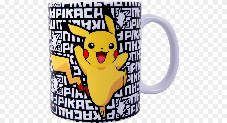 Pokemon Pikachu Black U0026 White Mug Pikachu Mug, Cup, Beverage, Coffee, Coffee Cup Free Png Download