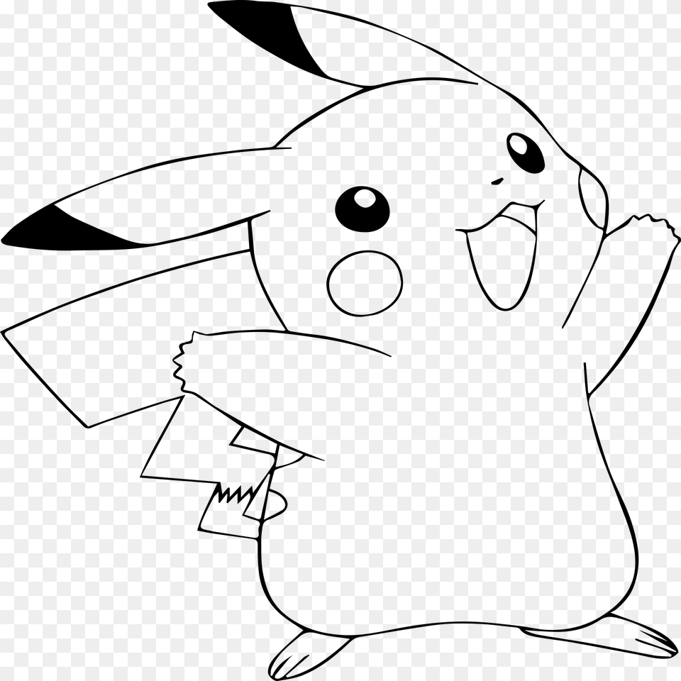 Pokemon Pikachu Coloring, Gray Png