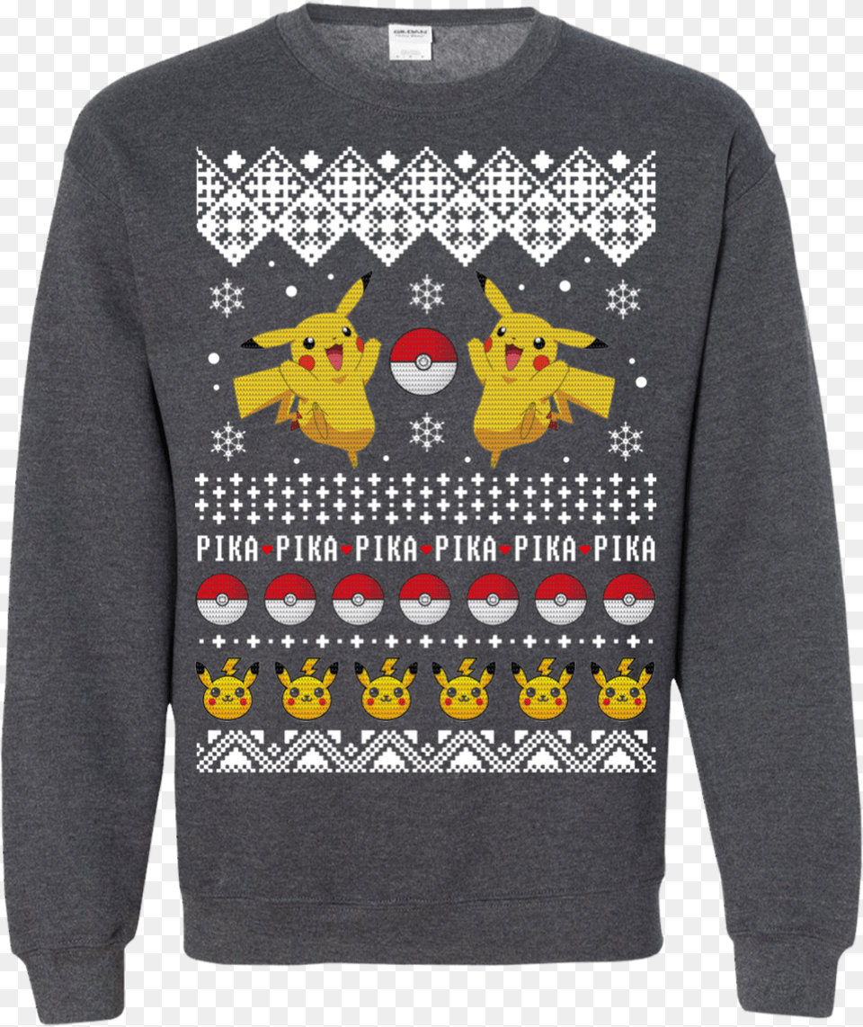 Pokemon Pikachu In Christmas Sweater, Sweatshirt, Clothing, Knitwear, Hoodie Png