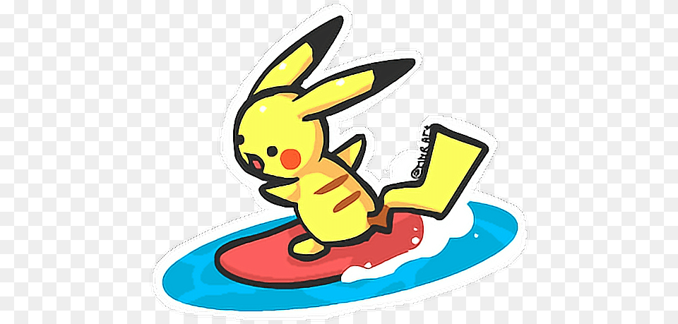 Pokemon Pikachu Surf Kawaii Freetoedit Link Pikachu Kawaii Pikachu Gif Device, Grass, Lawn, Lawn Mower Free Transparent Png