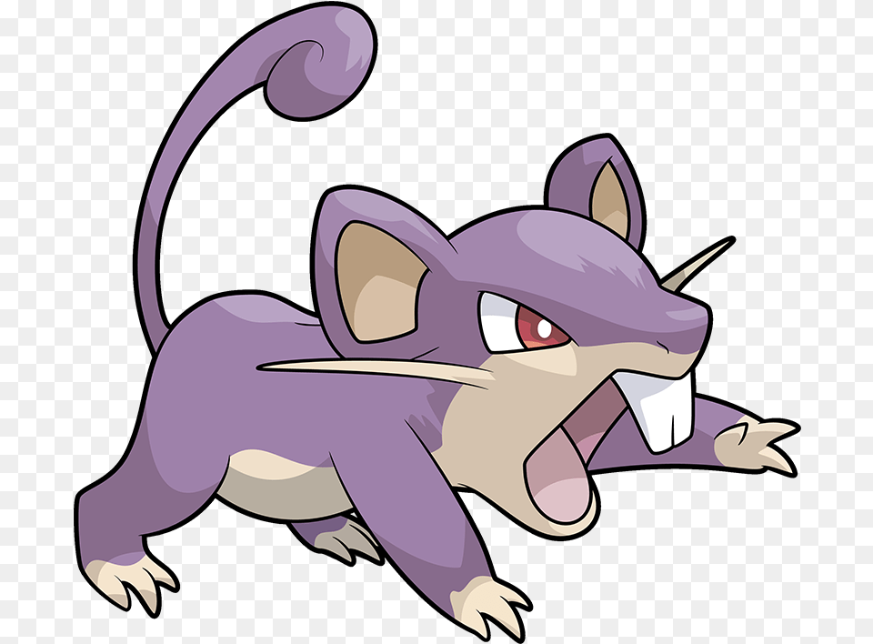 Pokemon Rattata, Purple, Cartoon Png Image