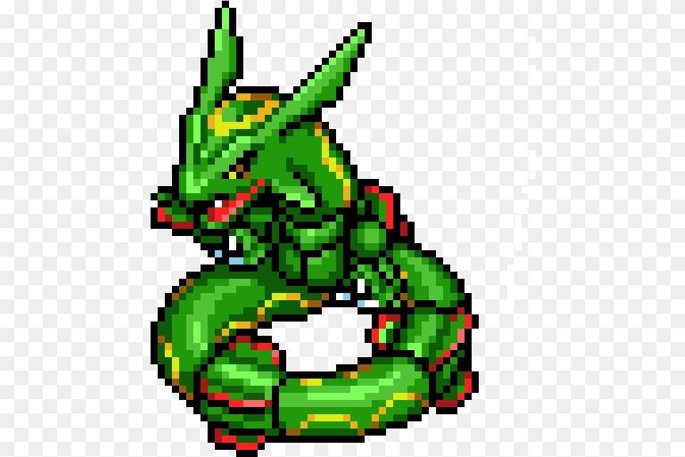 Pokemon Rayquaza Pixel Art Transparent Rayquaza Pixel Art, Green Free Png