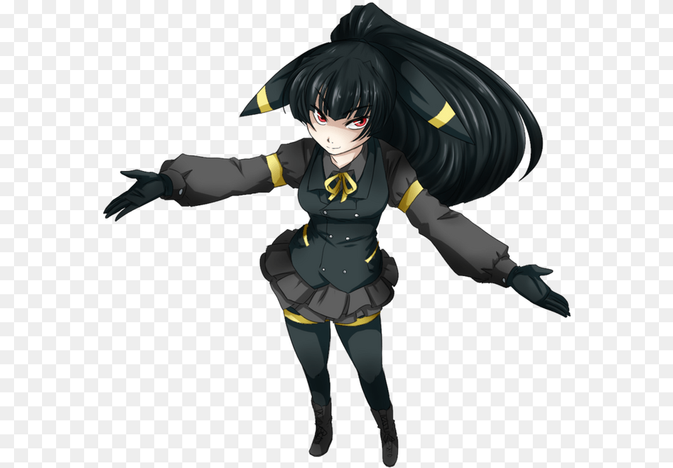 Pokemon Reader Shiny Transparent Umbreon Human Graphic Pokemon Human Form Umbreon, Book, Comics, Publication, Person Png Image