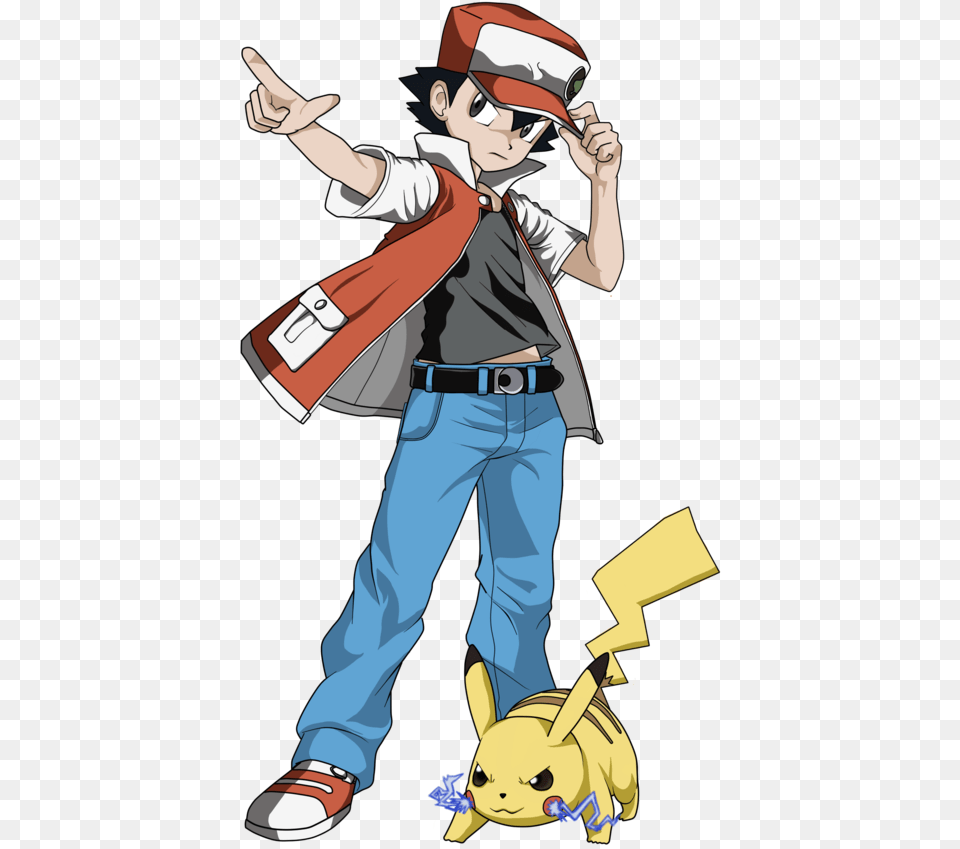 Pokemon Red And Pikachu Art, Book, Publication, Comics, Child Png Image
