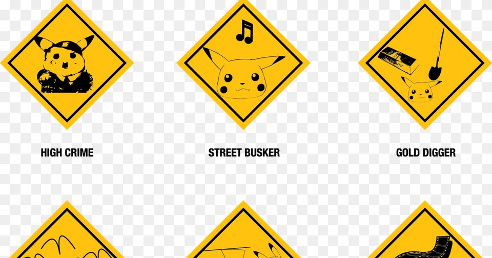 Pokemon Road Sign, Symbol, Road Sign, Animal, Canine Free Png