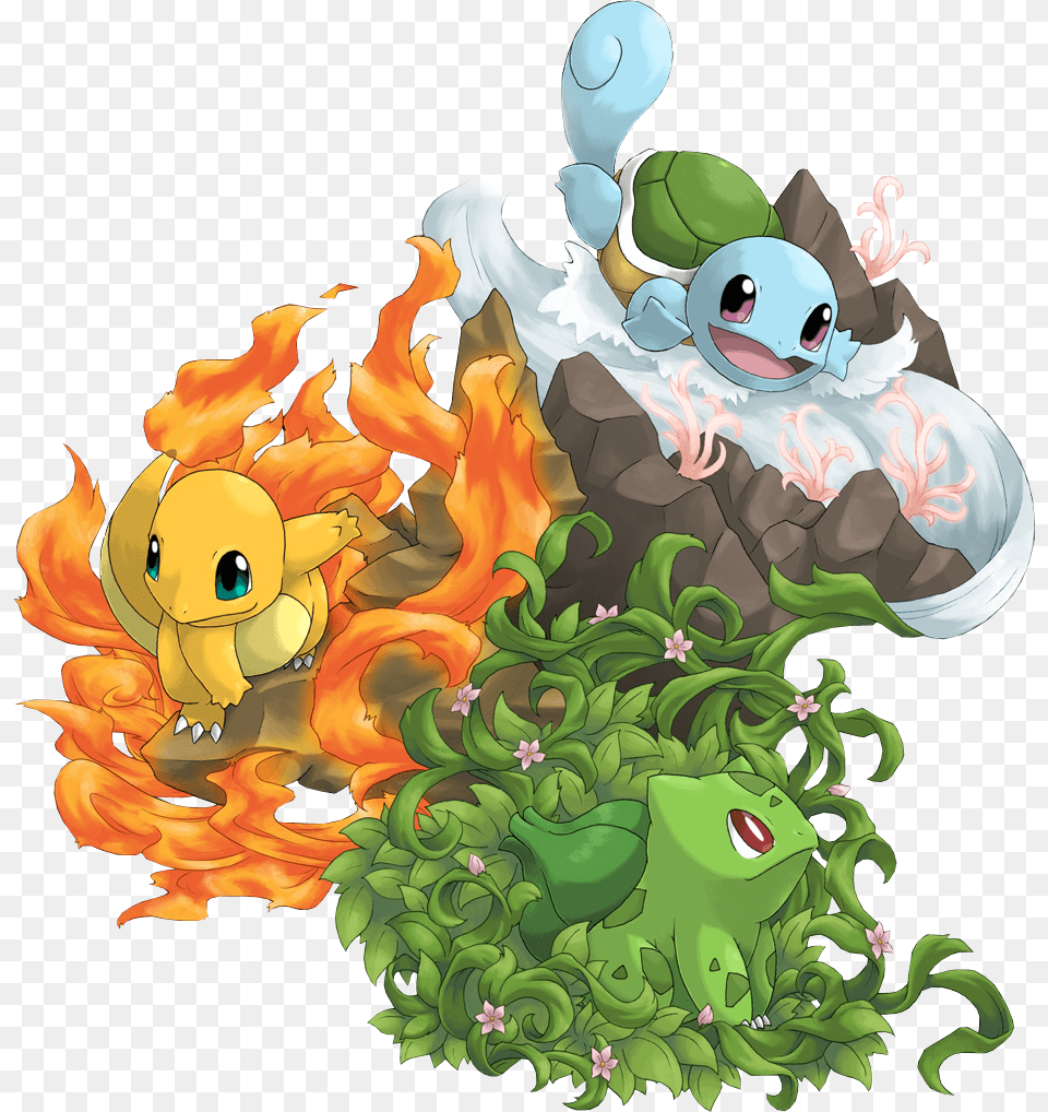 Pokemon Salameche Carapuce Bulbizarre, Art, Graphics, Plant, Vegetation Png