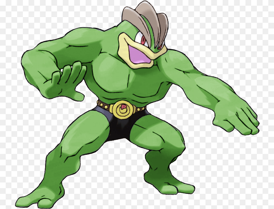 Pokemon Shiny Machamp Four Armed Pokemon, Green, Baby, Person, Cartoon Png