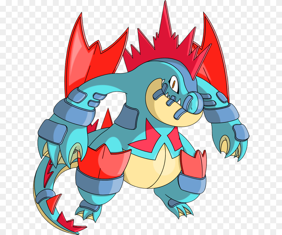 Pokemon Shiny Mega Feraligatr Is A Fictional Character Feraligatr Back, Book, Comics, Publication, Face Png