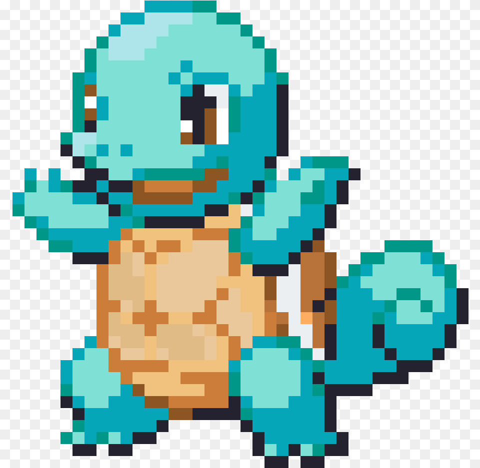 Pokemon Sprite Squirtle Download Pokemon Squirtle Pixel Art, Turquoise, Qr Code Png Image