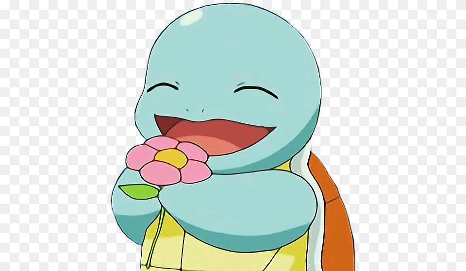 Pokemon Squirtle Turtle Cute Blue Bluetheme Blueaesthetic Squirtle Flower, Baby, Person, Head, Face Free Png