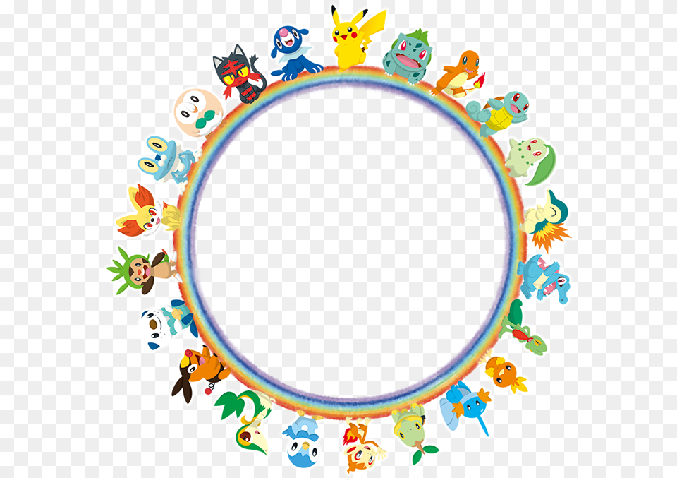 Pokemon Starters Circle, Baby, Person, Pattern, Oval Free Png Download
