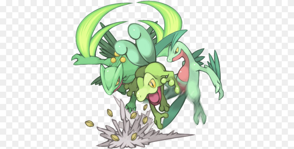 Pokemon Starters Pictures Treecko Grovyle Sceptile, Dragon, Book, Comics, Publication Free Png