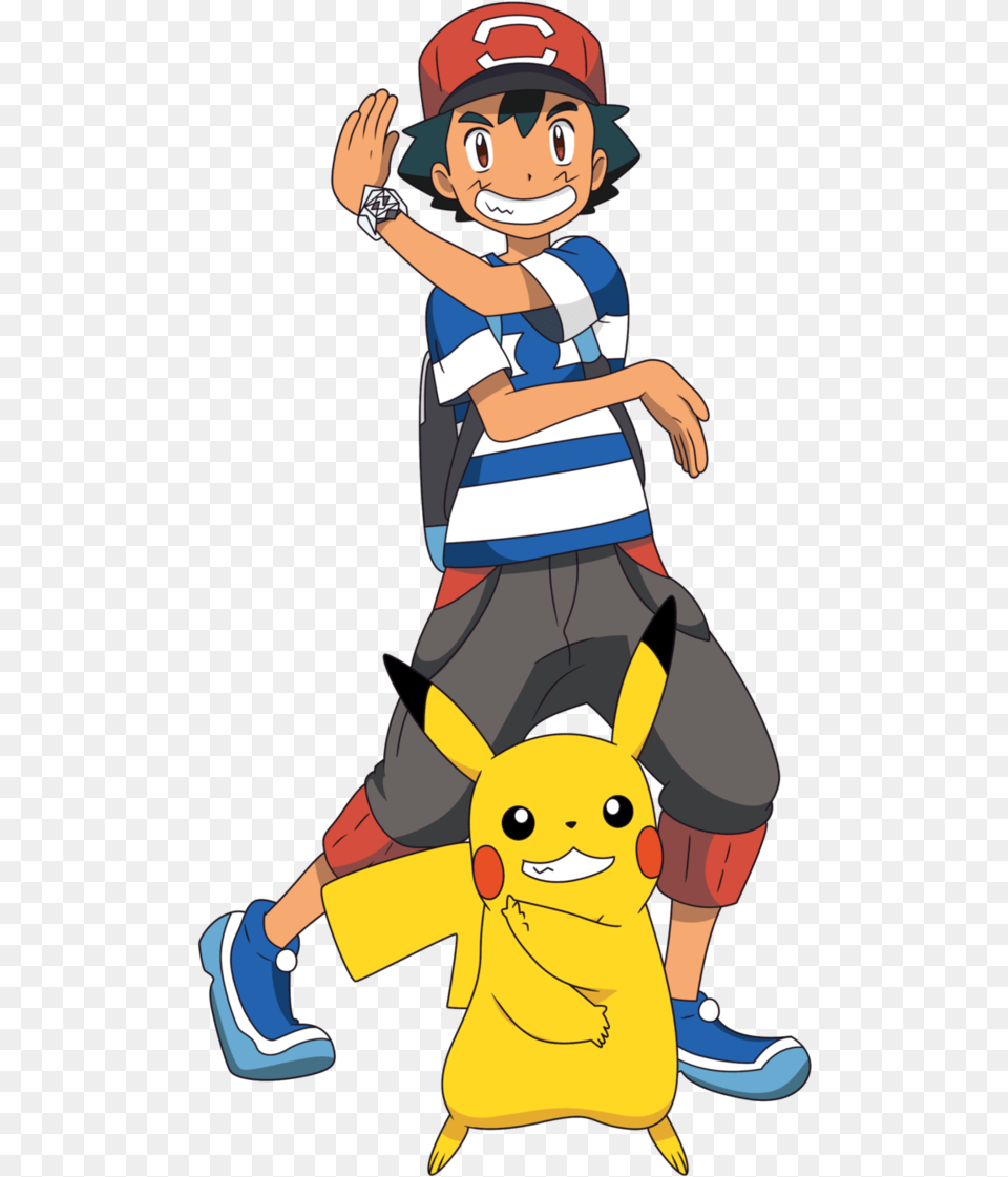 Pokemon Sun And Moon Ash In Alola By Alexalan Dahkzd7 Ash39s Sun And Moon Team, Baby, Person, Face, Head Free Transparent Png