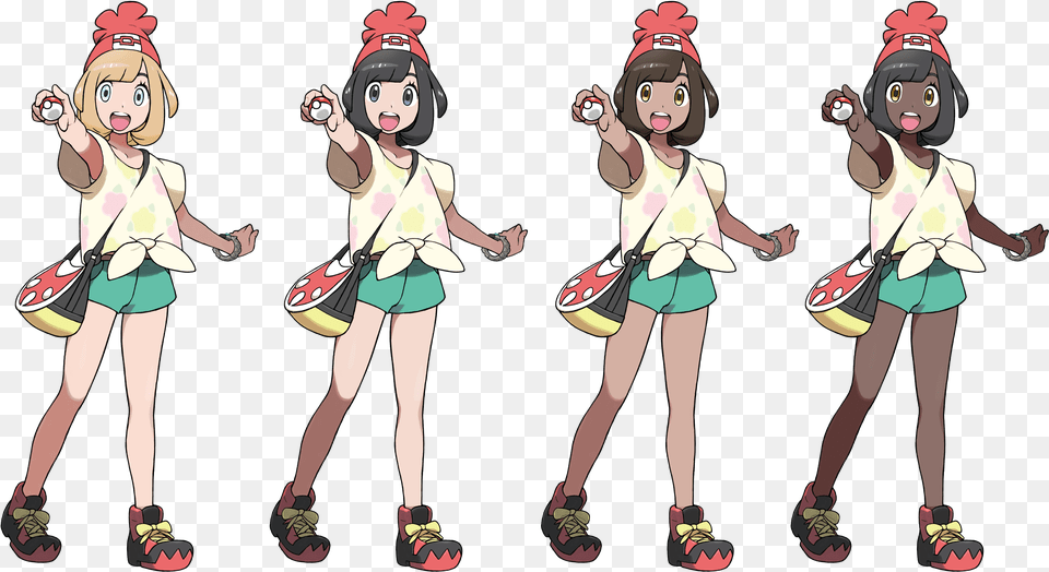Pokemon Sun Main Character Transparent Cartoons Pokemon Sun And Moon Female Trainer, Comics, Publication, Book, Girl Png Image