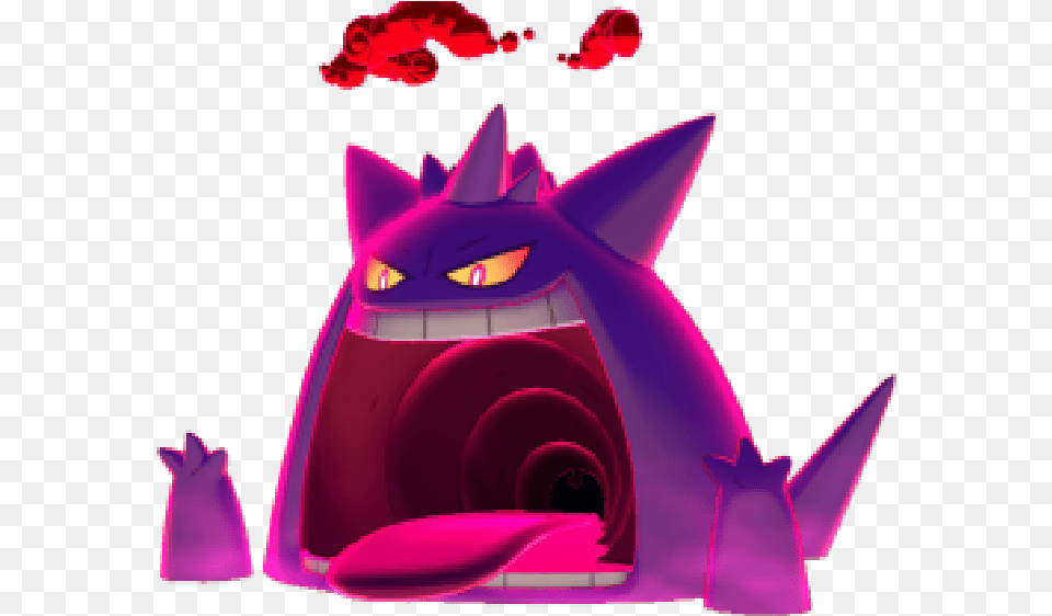 Pokemon Sword And Shield Gigantamax Gigantamax Gengar, Purple, Cartoon, Animal, Fish Png Image