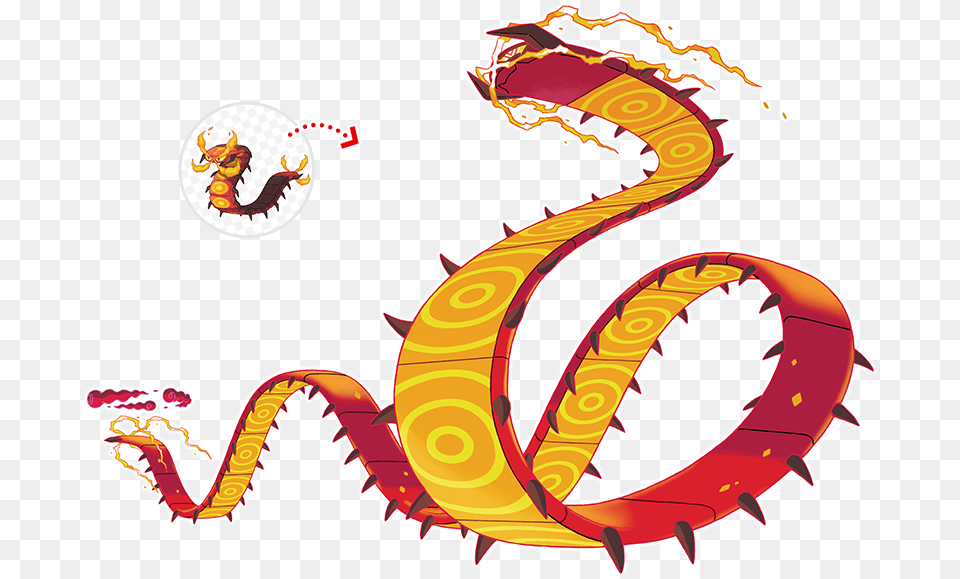 Pokemon Sword And Shield Meowth Gift Pokemon Sword And Shield Centiskorch Gigantamax, Dragon, Animal, Fish, Sea Life Free Transparent Png