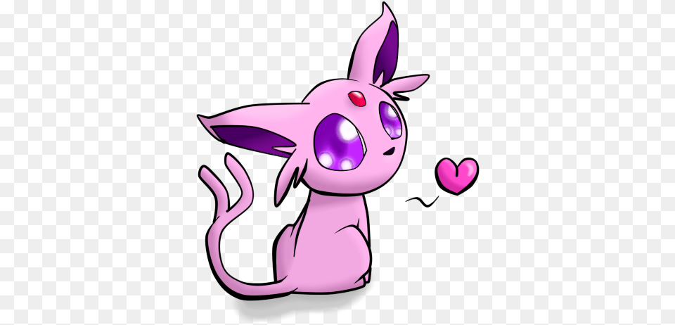 Pokemon That I Love Chibi Espeon, Purple, Animal, Fish, Sea Life Png