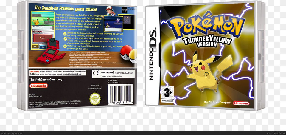 Pokemon Thunder Yellow Version Box Cover Pokemon Lightning Yellow, Advertisement, Poster, Person Png Image