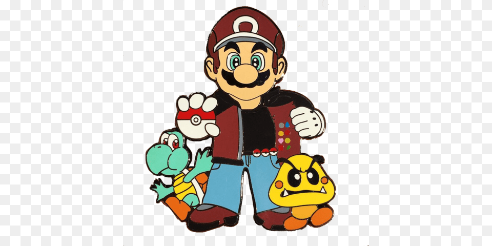 Pokemon Trainer Mario Hat Pin Baine Visuals, Baby, Person, Face, Head Png Image