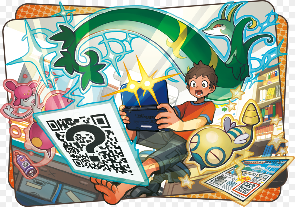 Pokemon Ultra Sun Qr Codes, Publication, Book, Comics, Art Free Png Download