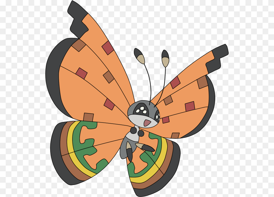Pokemon Vivillon Plains Is A Fictional Character Of, Animal, Bee, Insect, Invertebrate Png Image