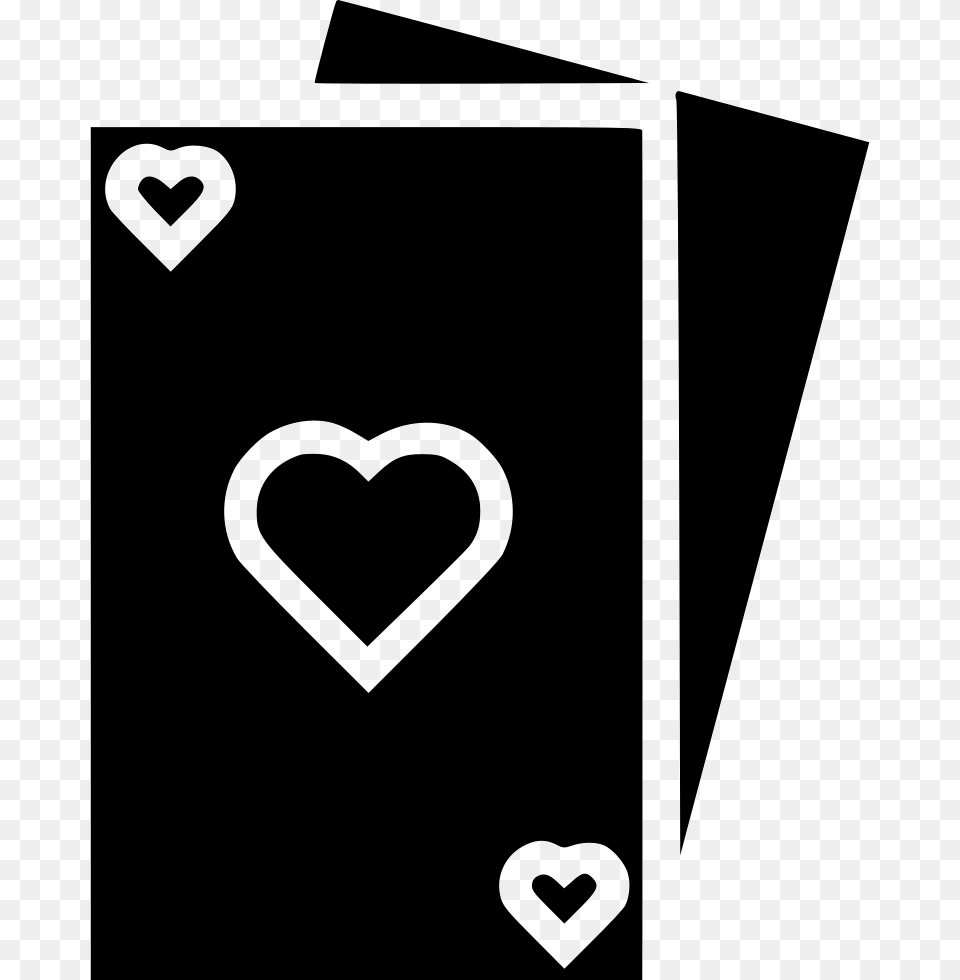 Poker Card Cards Play Icon, Stencil, Heart Free Png Download