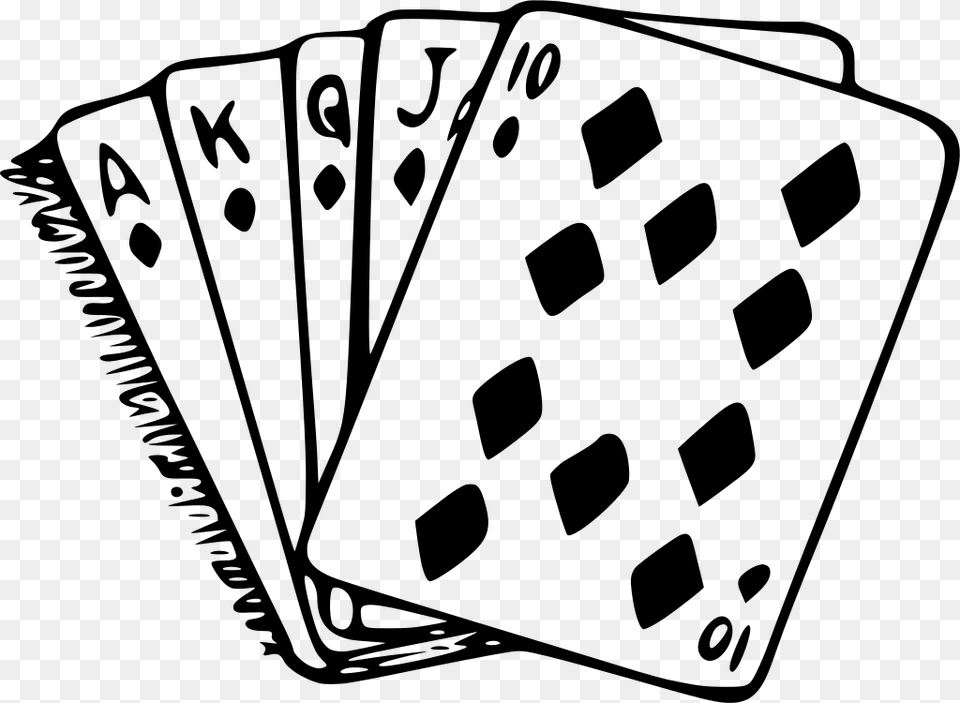 Poker Drawing Hand Cards Black And White, Gray Png Image