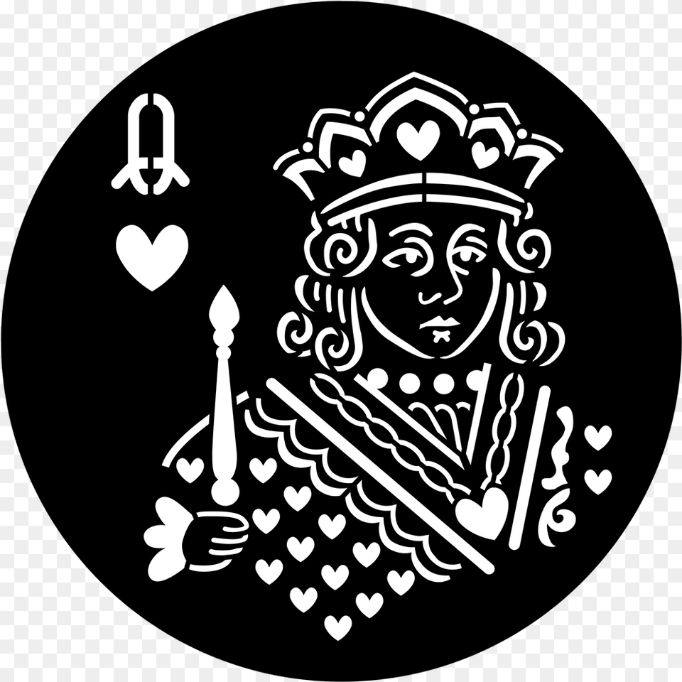Poker Face Queen Of Heart, Stencil, Emblem, Symbol, Head Free Png