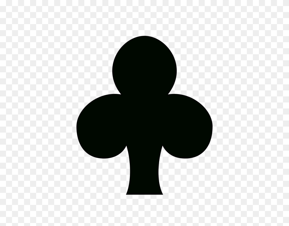 Poker Four Leaf Clover Clubs Sticker, Green, Cross, Symbol, Silhouette Png Image