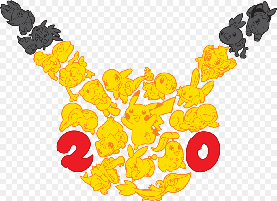 Pokmon 20th Anniversary Bulbapedia The Communitydriven Pokemon 20 Year Anniversary, Art, Graphics, Floral Design, Pattern Free Png