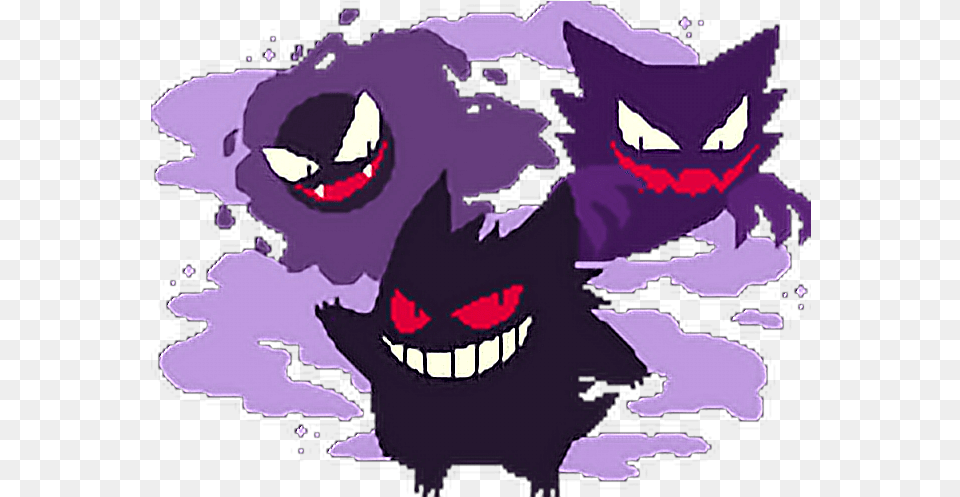 Pokmon Pixel Ghost Gengar Haunter Gastly Videogames Gengar Gastly And Haunter, Purple, Baby, Person Free Png Download