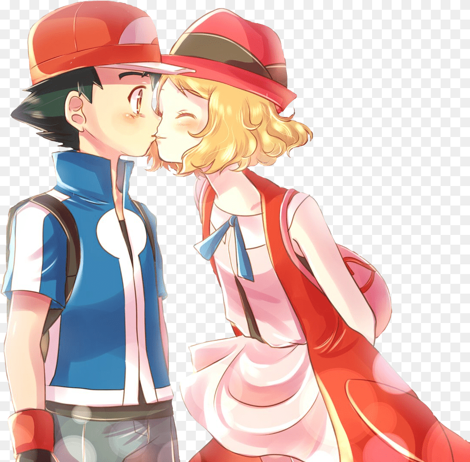 Pokmon Pokemon Satoshi Ash Ashketchum Serena Amourship Pokemon Serena Y Ash, Adult, Publication, Person, Female Png Image