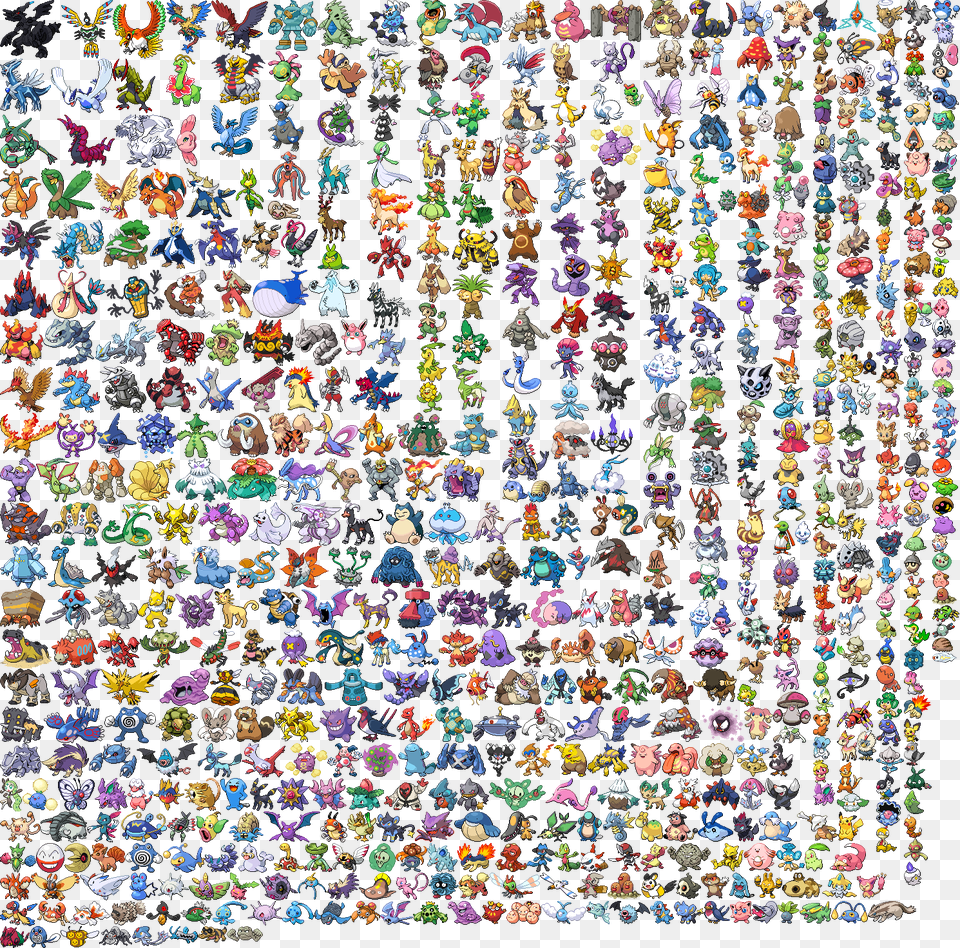 Pokmon Sprite Generator Sprite Sheet All Pokemon Sprites, Art, Collage, Crowd, Person Free Png
