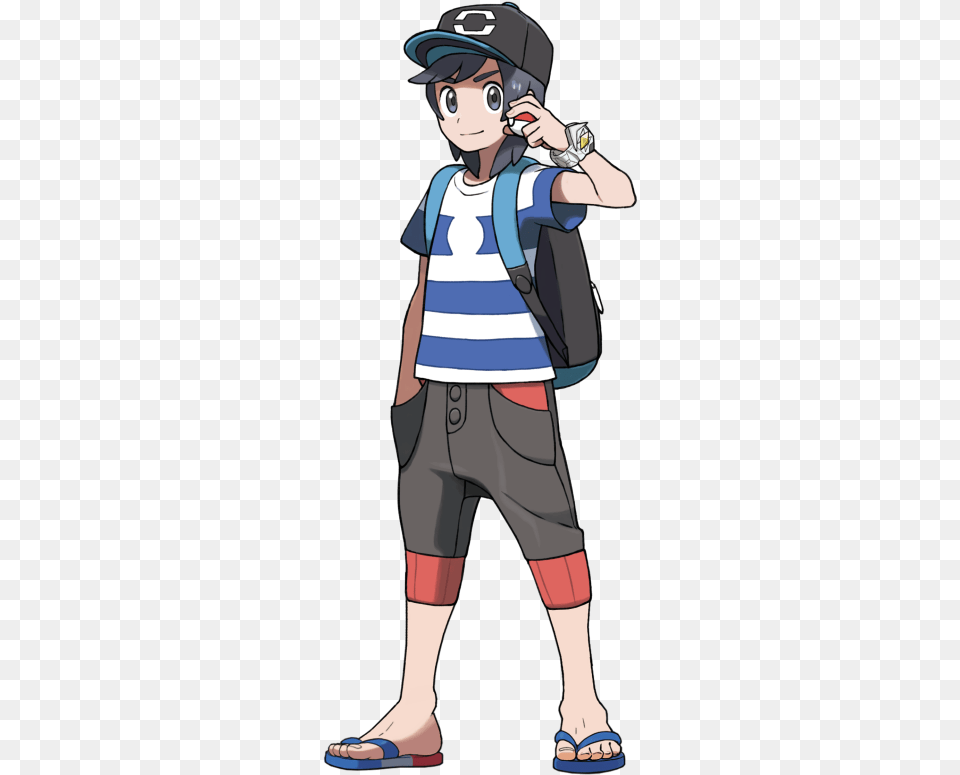 Pokmon Sun And Moon Abyss Pokemon Sun And Moon Male Protagonist, Clothing, Person, Shorts, Book Free Png