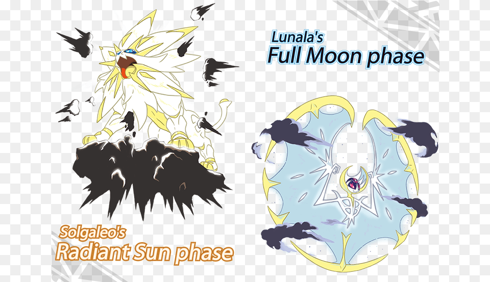 Pokmon Sun And Pokmon Moon Alternate Forms Of Alola Ultra Solgaleo And Lunala, Book, Comics, Publication, Baby Png Image
