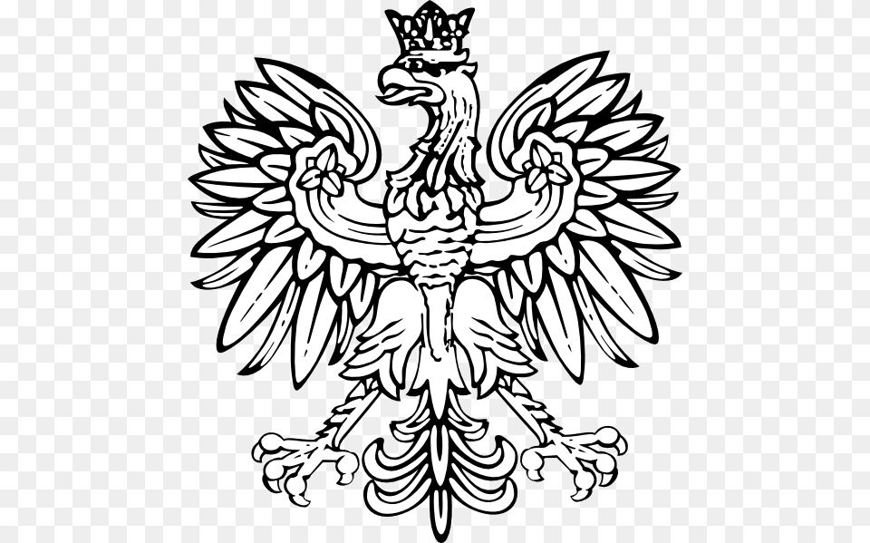Poland Designs Polish Eagle Black And White, Emblem, Symbol, Person, Animal Png Image
