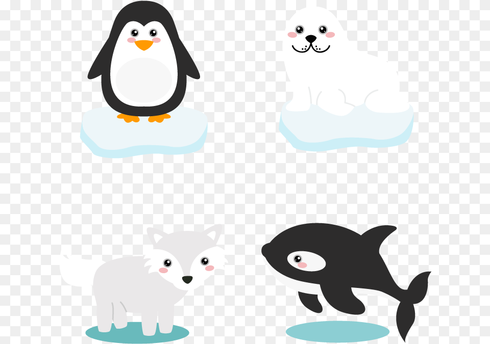 Polar Animals Arctic Bear Vector Cartoon Penguin Clipart Animal At Nort Pole Vector, Bird, Cat, Mammal, Pet Png