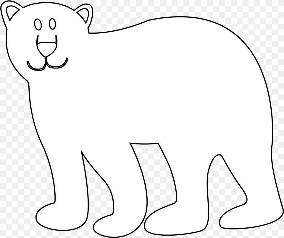 Polar Bear Black And White, Animal, Mammal, Wildlife, Stencil Free Transparent Png