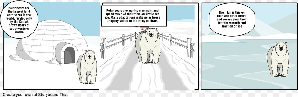 Polar Bear Cartoon, Animal, Publication, Outdoors, Nature Free Png Download