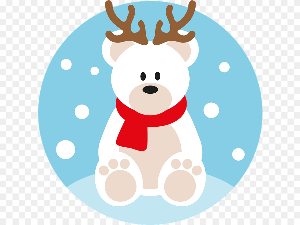 Polar Bear Christmas Reindeer Osos Polar En Caricatura, Nature, Outdoors, Snow, Snowman Png Image