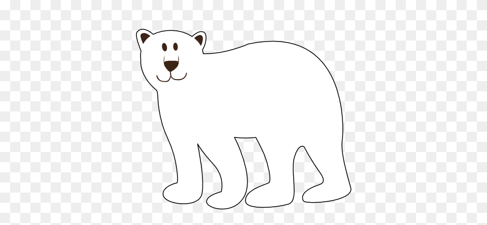 Polar Bear Clipart Black And White, Animal, Mammal, Wildlife, Polar Bear Free Transparent Png