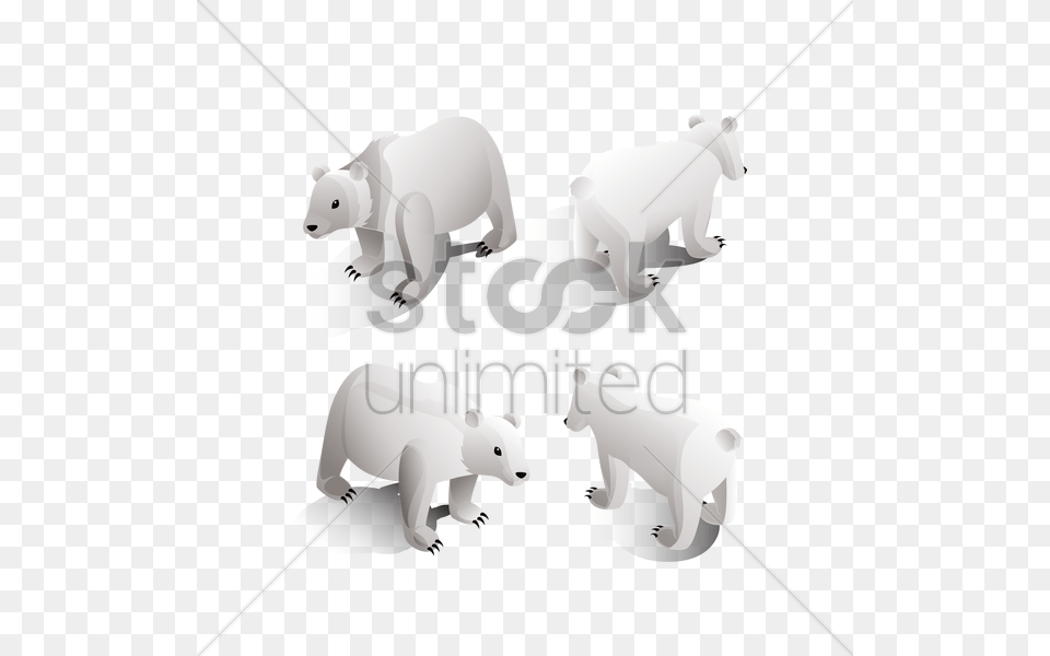 Polar Bear Clipart Side View Isometric Polar Bear, Animal, Mammal, Wildlife Free Png Download